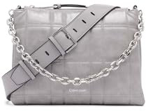 Calvin Klein Damen Crossbody Bag-Veganes Leder mit Kette Geldbörse Riemen, 3 Taschen Rain Umhängetasche mit 3 Fächern, Stone