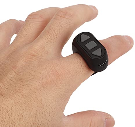 TikTok Bluetooth Remote Control Page Turner, 3 Buttons Camera Video Recording Remote, APP Page Turner Scrolling Ring for OS Android Harmony OS (Black)