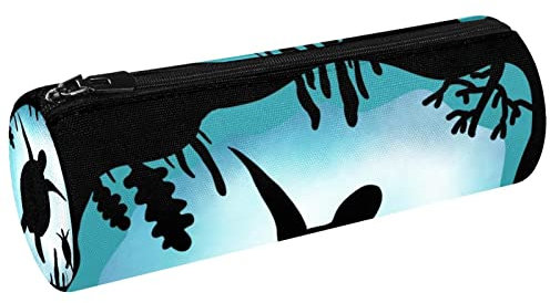 Fishbone Skelett Canvas Stift Federmäppchen Münze Geldbörse Kosmetik Make-up Tasche für Student Schreibwaren Schule Büro Aufbewahrung, Multi#08, 20x6.3cm/7.9x2.5in, Federmäppchen