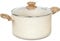 MICHELANGELO Stock Pot with Lid, 24cm/6L Soup Pot Nonstick, Cooking Pot with Lid, Induction Pot for Cooking, Non Stick Pot for Kitchen, White Granite Pot