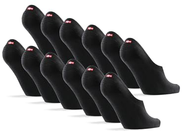 DANISH ENDURANCE Fantasmini Uomo Cotone, Calzini Corti Estivi Uomo Donna, Fantasmini Unisex, 6 Paia, Nero, 39-42