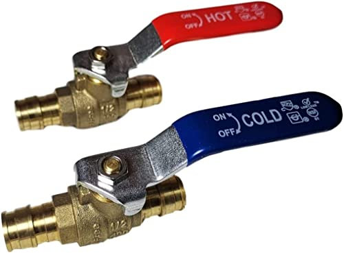 XFITTING 1,27 cm Pex A Expansion Kugelhahn, rot/heiß und blau/kalt, 29-5-1&2 (4)