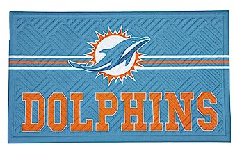 Team Sports America NFL Fußmatte | 71,1 x 40,6 cm | geprägte Kreuzschraffur | rutschfeste Unterseite | Innen- und Außenbereich Heimdekoration (Miami Dolphins)