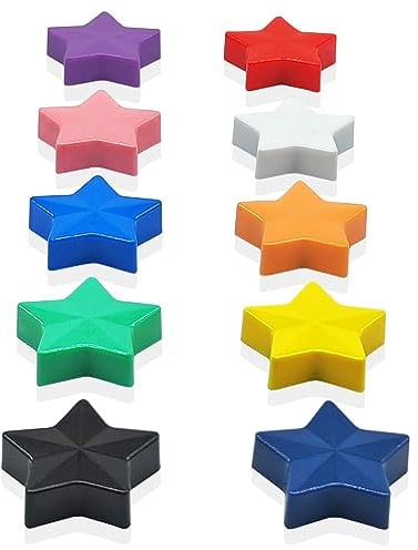 ZDZBLX 10 PCS Strong Fridge Magnets – Colourful Star Magnets, Heavy Duty Small Magnets for Whiteboard, Office, Notice Board, Refrigerator, Crafts & Classroom – 10 Colours, Cute Mini Magnet for Adults