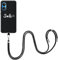 EuoDuo für Honor X7 Handyhülle Handy Kette Hülle mit Band Abnehmbare Kordel Handyband zum umhängen Silikon Case Schwarz Schutzhülle Halskette Cover - Smile Lächeln