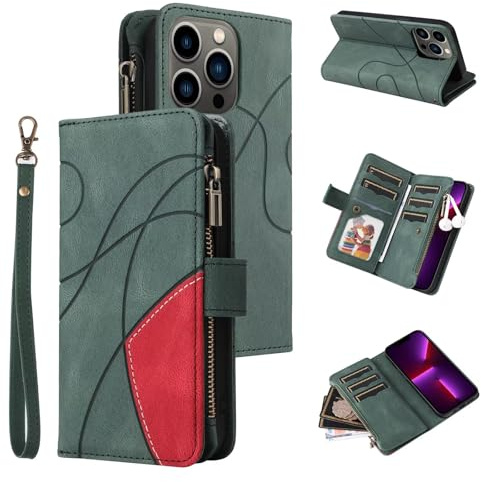 Cover per Xiaomi Redmi Note 12 5G con Cordino,Flip Portafoglio Custodia in Pelle,[9 Porta Carte][Chiusura Magnetica],Custodia Libro Cover con Laccio per Xiaomi Redmi Note 12 5G - Verde