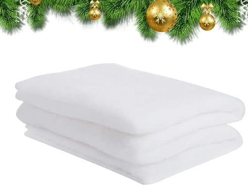 Fukamou Weihnachts-Schneedecken-Rolle (80 X 240 cm) Für Weihnachtsdekorationen, Kunstschnee Teppich, Flauschig Kunstschnee Dekoration Für Deko