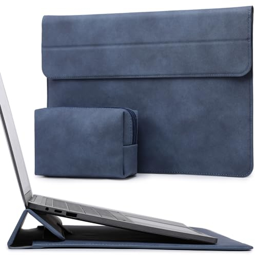 HYZUO 13,3-14 Zoll Laptop Hülle Laptophülle mit Standfunktion für MacBook Pro 14 M4/M3/M2/M1 Pro/Max 2025-2021, MacBook Pro/Air 13,3, 13,5-13,8 Surface Laptop, HP Spectre X360 13/14, Navy Blau