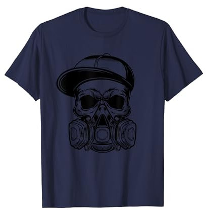 Totenkopf mit Maske Graffiti Sprayer mit Atemschutzmaske T-Shirt