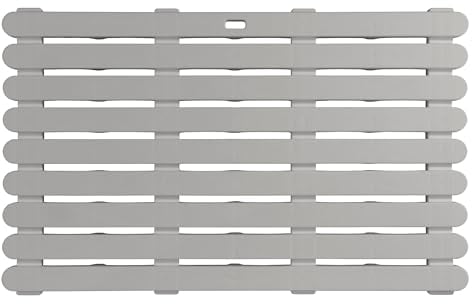 WENKO Tapis de douche antidérapant Mod. Indoor & Outdoor Beige | Caillebotis de douche en plastique pour salle de bain et extérieur | Dimensions (l x h x p) 80 x 3 x 50 cm | Matériau PVC/PU
