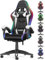 bigzzia Sedia Gaming RGB con Luci LED E Sedia Ergonomica Per Computer Per Videogiochi Reclinabile con Schienale Alto in Pelle Pu con Poggiatesta (Utilizzo di RGB, Bianco)