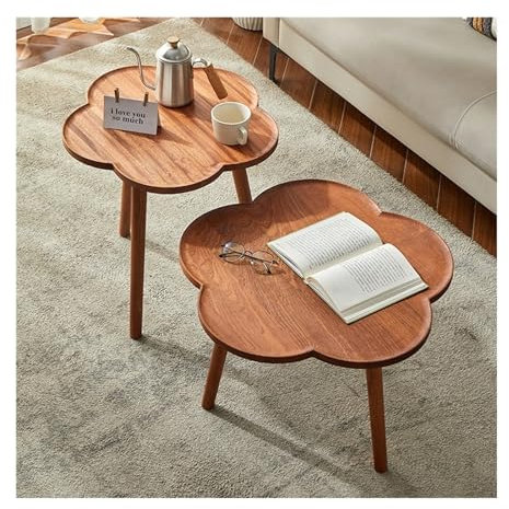 Couchtisch 1 Stück Luxus-Couchtisch aus Holz, runder Wohnzimmer-Couchtisch, Kleiner Balkontisch, Sofa-Ecktisch Kaffeetisch (Size : M)