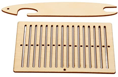 Leopacat Holz Handwebstuhl Stick Set, HöLzerne Shuttle Haushalts | Handgestrickte Werkzeuge Doppelt Kunsthandwerk ZubehöR Webrahmen für Armband Tasche GüRtel Kameragurt AnfäNger