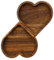 Paquete de 2 bandejas de madera de nogal en forma de corazón, plato de madera romántico, plato decorativo para servir, postre, desayuno, bandeja para servir aperitivos, dulces, pasteles, decoración de