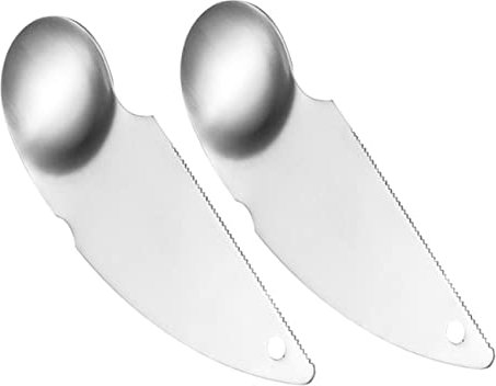 WATIIFUFU 2pezzi Cucchiaio Kiwi Acciaio Inossidabile Di Utensile Portatile Per Sbucciare e Tagliare Kiwi e Avocado Pratico e Facile Da Usare Per Frutta
