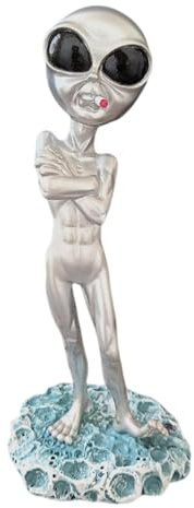 Alien-Figur | Kreative Alien-Deko-Figur aus Kunstharz – Garten-Alien-, Miniatur, Hof-Skulptur, Outdoor-Statue, Schreibtisch-Ornamente für den Außenbereich, Terrasse, Rasen, Hof