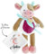KDO MAGIC - Doudou personnalisé - Personnalisable avec Un prénom - Peluche personnalisée - Cadeau Naissance, garçon, Fille, bébé, Anniversaire (Lune Rose, Vache)