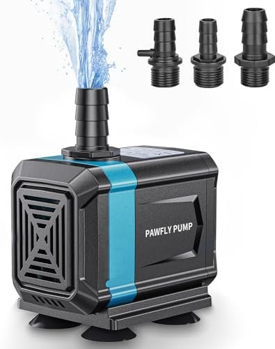 Pawfly Bomba de agua sumergible ultra silenciosa 2100L/H para acuarios, altura de elevación 2m, regulable en altura, para estanques, jardines y cascadas