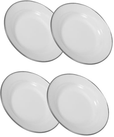 ABOOFAN 4 Platos Esmaltados Platos Esmaltados Para Servir Plato De Postre Platos Chinos Vintage Plato De Porcelana Esmaltada Plato De Aperitivos Platos Antiguos Plato De Fruta