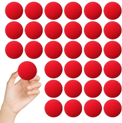 Bofanze 30 Stück Rote Schwammbälle, 4,5cm Super Soft Magic Sponge Balls | Sponge Balls Magic Schaumstoffbälle Klein Weicher Schwammball, Rot Kleine Schwammkugeln Magic Trick Requisiten