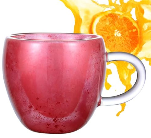 Taza de vidrio en forma de corazón Vasos Doble Pared Vidrio Estética Única