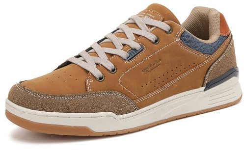 AX BOXING Schuhe Herren Sneaker Business Freizeitschuhe Lace Walkingschuhe Leichte Trainers Sportschuhe Größe 41-46 EU(Hellbraun_B,42 EU)