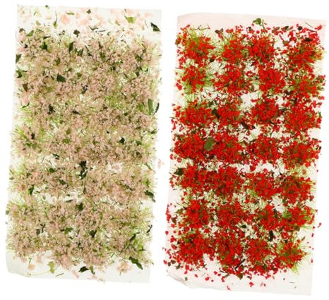 EXCEART 2 Boxen Grasschuppen Hecke Blumen Anlage Pflanzen künstliche blüten Artificial Flower mockin modeleisenbahnen scheibengardinen Mini-Grasbüschel Miniatur-Landschaftsdekor Harz