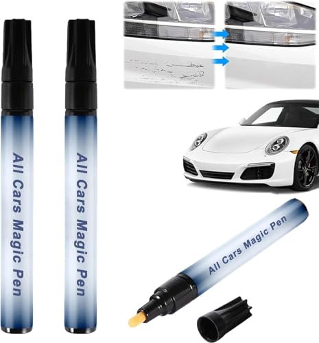 Générique 2025 Nouveau Stylo Réparation Rayures Voiture Magique - Kit Réparation Peinture Express en 3 Étapes, Universel Toutes Couleurs, Anti-Rouille & Imperméable (2-pcs)