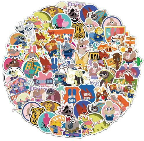 50 Stück Zoo_topia Aufkleber, Aufkleber für Wasserflasche, Laptop, Gepäck, Auto, Fahrrad, Wasserdichte Vinyl Aufkleber