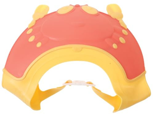 CALLARON sichere Badekappe babypflege kinderschutz Badekappe mit Augenschutz Babyhaarwäsche Shampoo Hut waschen Block Ohr waschbecken badewanne Badekappe für Kleinkinder tpe rot