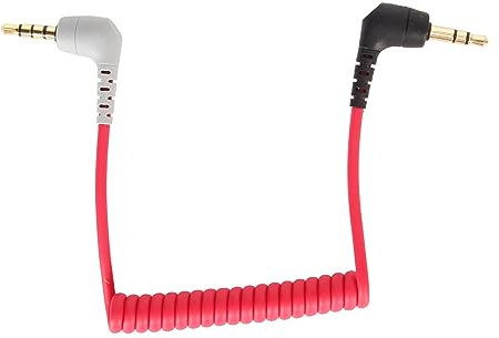 CHICIRIS Hochwertiger 3,5 -Mm -Männliches Bis Männliches Patchkabel Spiraler Rechter Winkel 3,5 Mm Mikrofon Patchkabel für Telefontablette Kompatibel mit SC7, Movo SC7 Rot