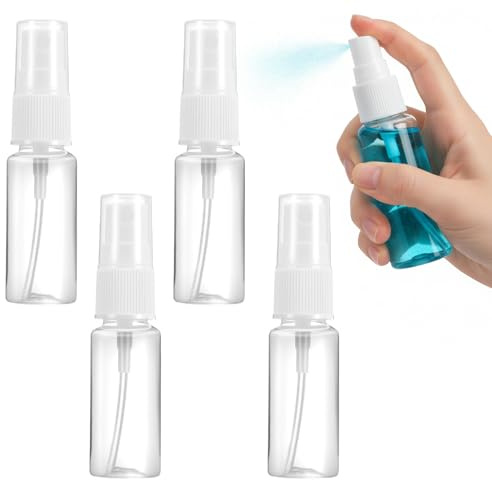 4 Pièces Flacon Spray Vide, Flacon Parfum Vide,50ml Flacon Spray Vide,Vaporisateur Vide, Plastique Transparent Bouteille de Voyage Vide Réutilisables, pour Lotion, Parfum, Shampoing etc