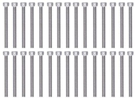 30Pcs Hex Bolt Socket Cap Head Screw, A2-70 304 Stainless Steel Marine Grade Fastener Hardware, DIN 912 Standard Hex Head Bolt with 5mm Wrench Size, for Const (Msh*70)