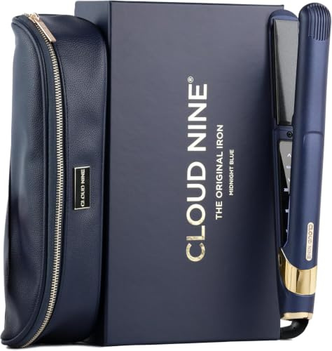 Cloud Nine Original Iron Glätteisen, Haarglätter mit Revive-Modus, Blau | 11 Temperaturstufen, 100-200°C, Revive Modus, schwebende Keramikplatten, weniger Frizz, alle Haartypen, Etui & Schutzkappe