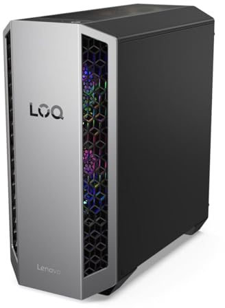 Lenovo LOQ Tower Gaming Desktop-PC | AMD Ryzen 7 8745HX | 16RAM | 1TB | NVIDIA GeForce RTX 5060 | Windows 11 | 26L | Luna Grau-Eclipse Black | 3 Monate GamePass | 3 Monate Premium Care