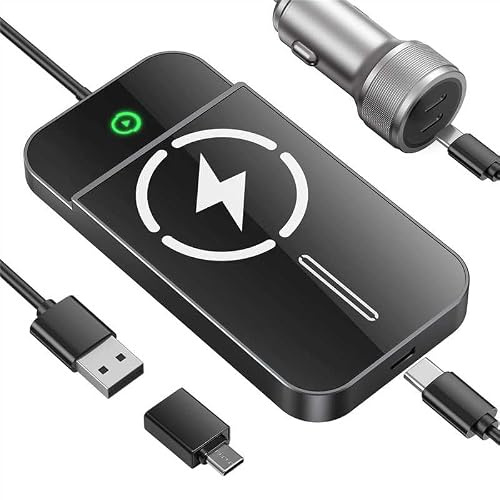 Wireless CarPlay Adapter with Magnetic 15W Fast Charging for iPhone 17/16/15/14/13/12 Series – Wired to Wireless CarPlay Converter, Auto-Connection Plug & Play