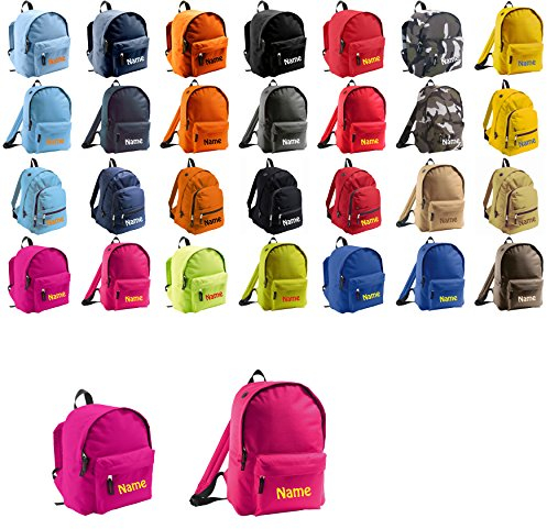 Schnoschi Kleiner Kinderrucksack pink mit Namen Bestickt