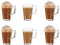 Ever Rich ® 240ML X 6 Tea Coffee Latte Glass Cup Mug (240ML 6PACK)