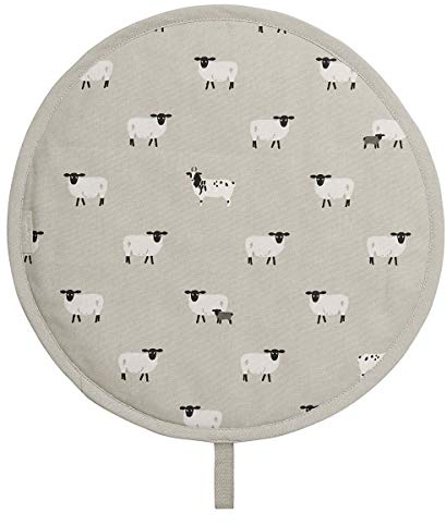 Sophie Allport - Sheep Circular Single Fabric Hob Cover, 100% Cotton, 38cm Diameter