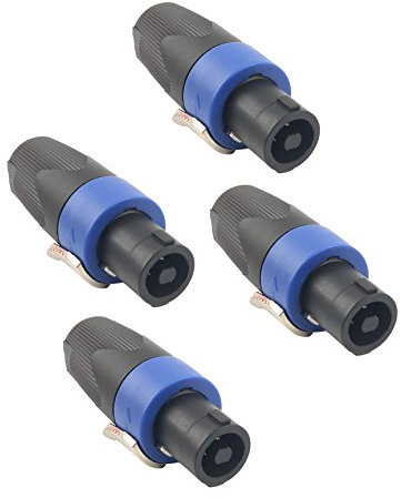 Devinal 4-Pack 4-Pole Speakon-Compatible Twist Lock Adapter Connectors, Professional Audio Plug for NL4 Series, Amplifiers, Speakers - Heavy-Duty, Secure Locking, Stage & Studio Use