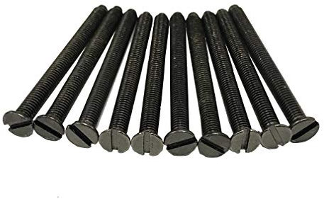 Black Nickel Flat Head Long Electrical Socket Switch Screws (10, 40mm)