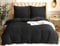 Amolavet Sommer Bettwäsche 200x200 Schwarz 3teilig Set Mit Reißverschluss für Doppelbett Sommerbettwäsche 200x200 aus Gebürstetem Mikrofaser Bettbezug 200x200cm + 2 Kissenbezüg 80x80cm