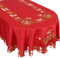 Grelucgo Bestickte Tischdecke für Weihnachten, oval, 152,4 x 213,3 cm, Rot