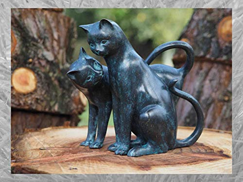 IDYL Bronze-Skulptur Zwei reizende Katzen, 30x20x33 cm