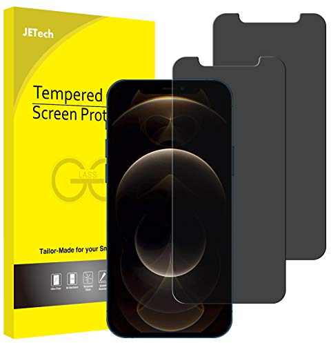 JETech Privacy Screen Protector for iPhone 12 Pro Max 6.7-Inch, Anti Spy Tempered Glass Film, 2 Pack