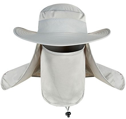 Angelhut Damen Herren Sonnenhut UV Schutz Safari Hut Schnelltrocknend Buschhut mit Nackenschutz Moskitonetz Abnehmbarer Fischerhüte Wasserdicht Wanderhut Sommer Gartenhut Outdoor Bergsteigerhut
