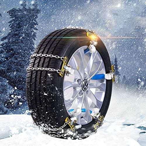 Schneeketten, Baceyong einstellbar 10 Stück Anti-Skid Schnee Notfall Traktion Auto Winter Schnee Reifenketten, Größe L 235-285mm