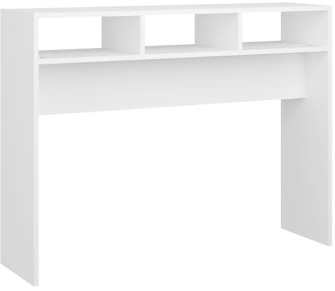 vidaXL Konsolentisch Konsole Beistelltisch Flurtisch Sideboard Ablagetisch Wandtisch Frisiertisch Schminktisch Weiß 105x30x80cm Holzwerkstoff