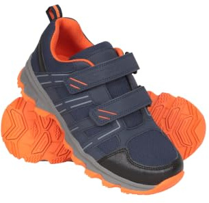 Mountain Warehouse Cannonball Kids Walking Shoes – Lightweight & Soft Suede & Textile Sneakers with Ankle Support – for Spring Summer Travelling & Camping Dark Blue Junior Shoe Size 3
