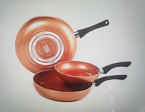 Healthy Living Skillets Copper Cuisine 3-teiliges Antihaft-Kochgeschirr-Set beinhaltet 20,3 cm, 25,4 cm und 30,5 cm Bratpfannen